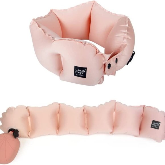 NEW Inflatable Travel Pillow in Pink - Picture 6 of 12